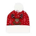 thumbnail image 2 of Gorro Navideño de Papá Noel con Pompón y Luces Led | Gorro de Lana de Punto Cálido con Protección para Las Orejas, Ideal para El Invierno | Material Acrílico Multicolor | 1 Unidad | 21 X 20 X 1 Cm |, 2 of 6