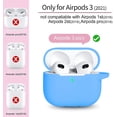 thumbnail image 2 of AirPods 3 Case Cover, Silicone Protective Accessories Skin with Keychain Compatible with Apple AirPod 3rd Generation 2021 for Women Men Girls Boys,Front LED Visible-Light Blue, 2 of 5