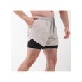 thumbnail image 3 of Mens 2 In 1 Running Shorts Quick Dry Athletic Shorts With Liner, Workout Shorts With Zip Pockets And Towel Loop Double-Layer Fitness Shorts To Prevent Exposure White S, 3 of 7