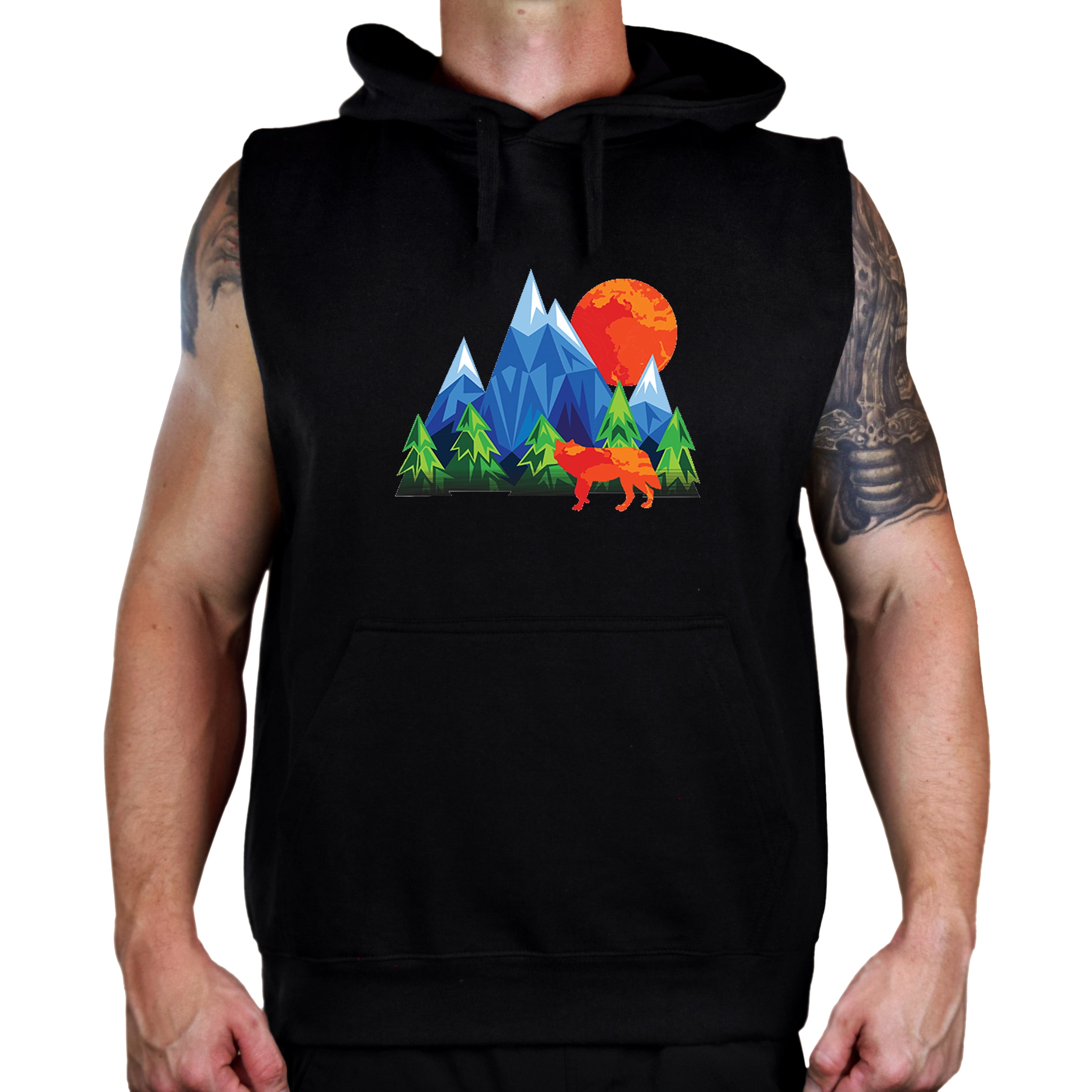 geometric wolf hoodie