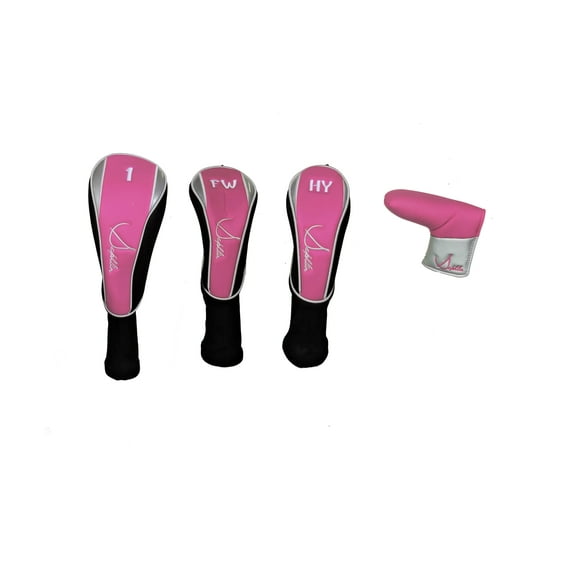 Sephlin - Lady Elaina Golf Driver Head Covers (Pink and Silver)