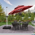 thumbnail image 4 of Purple Leaf 10ft Outdoor Patio Umbrella - Offset Cantilever Design with 360° Rotation, Terra Round Market Umbrella for Deck, Pool, and Garden, 4 of 15