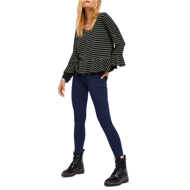 Free People Easy Goes It Leggings casuales para mujer, azul, 30 Free People Polainas