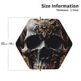 thumbnail image 2 of Naloa Gold Pattern Black Skull Leather Coasters for Drinks, Durable Drink Coasters 4 Set for Tabletop Protection, Luxurious Home Décor and Housewarming Gift ( {designName})Hexagon, 2 of 6