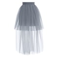 thumbnail image 3 of Women's Sexy Short Front Long Back Pommel Skirt - Solid Color Asymmetrical Design - Netting Fabric - One Size Fits Most, 3 of 3