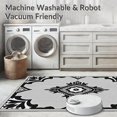thumbnail image 5 of ODIKA 4'x6' Machine Washable Non-Slip Area Rug, Faded Interlocking Motif with Ethnic Inspired Flourishes High Traffic Rug, Gray, 365394, 5 of 7