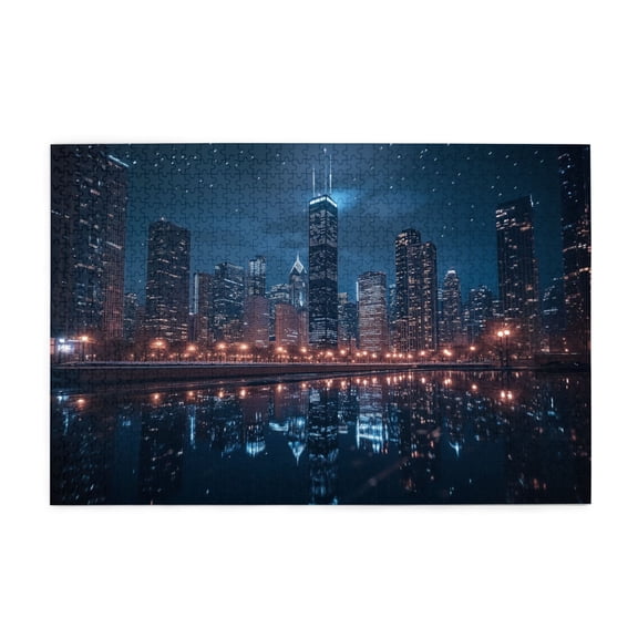 1000 PCS Charming modern city night view puzzles for adults 1000 pieces,Challenging Brain Exercise,Great for Relaxation and Display for Puzzle Enthusiast,Classic Wooden jigsaw puzzles