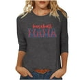 thumbnail image 2 of Baikeli Liquidation Femmes Fête des Mères T-Shirts à Manches 3/4 pour Femmes Décontracté Été Chandail à Enfiler Col Rond Chemises Amples Blouses Imprimées de Lettres T-Shirts à Manches au Coude, 2 of 5