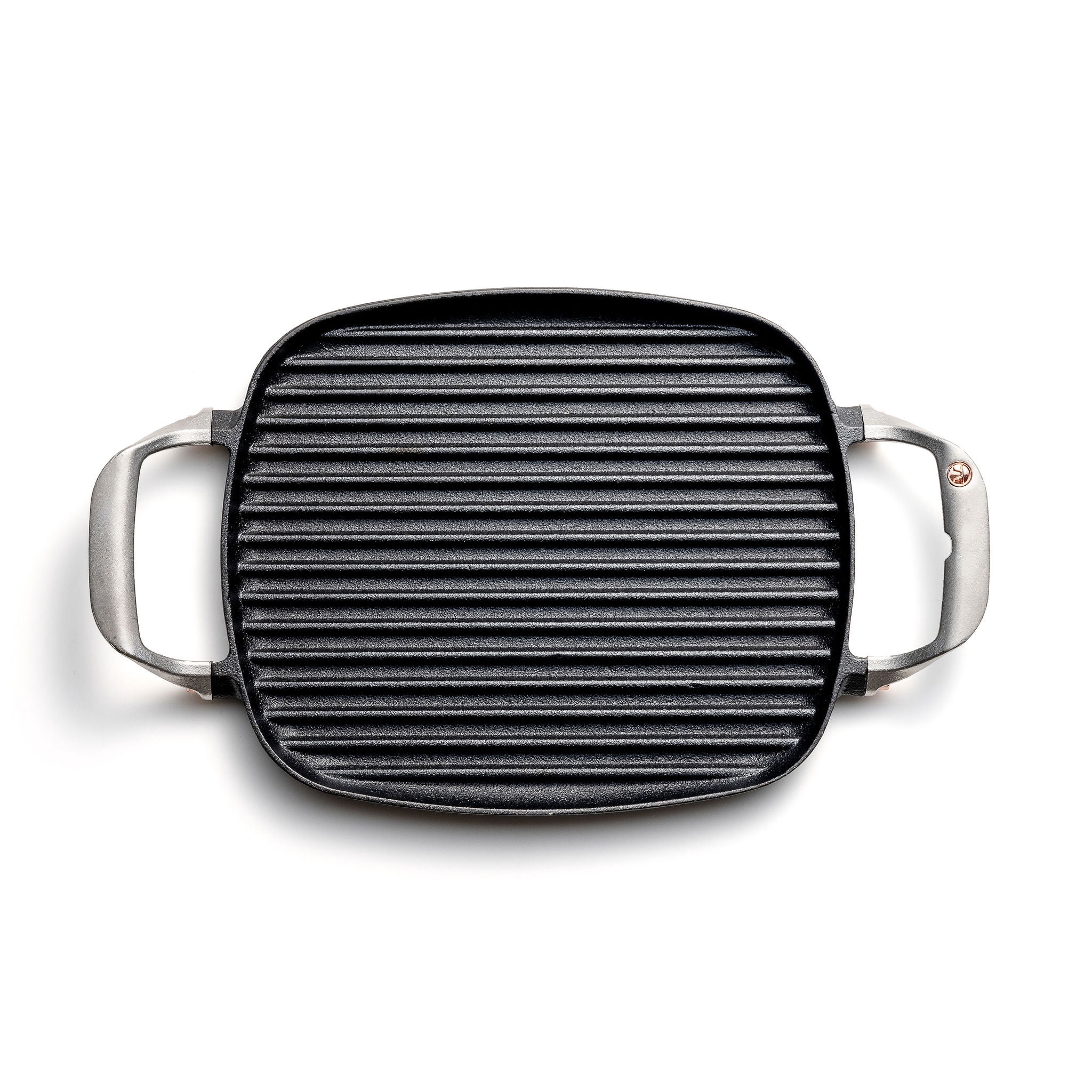 Outset Cast Iron Grill Pan With Ridges, 8.5” x 14.25” x 1.5” Pan for BBQ and Stovetop