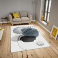 thumbnail image 3 of Black Blue Curve Area Rug, Modern Minimalist Classic Interior Rug, Bedroom Rug Decoration Machine Washable Non-slip Suitable for Living Room Dining Room Office Area Kids Room（5x7ft）, 3 of 7