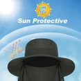 thumbnail image 3 of Loritta Wide Brim Sun Hat for Men/Women Fishing Hats UPF51+ Multifunction Sun Protection Visor Army Green, 3 of 6