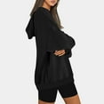 thumbnail image 5 of Women's Oversized Hoodie Winter Trendy Solid Color Pullover Thermal Casual Shirt Long Sleeve Hooded Sweatshirt (S, Black), 5 of 7