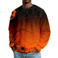 thumbnail image 6 of Men's Halloween Sweatshirt Haunted House Pullover Long Sleeve Scary Ghost Pumpkin Shirt Casual Spooky Graphic Top White 5XL, 6 of 6