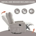 thumbnail image 5 of 360°Swivel Rocker Recliner, PAPROOS Small Rocking Recliner Chair, Home Theater Recliner with 2 Side Pockets, Nursery Glider Recliner, Manual Recliner for Adults for Living Room,   Light Gray, 5 of 9