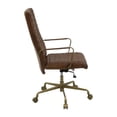 thumbnail image 4 of Office Chair with Leather Seat and Channel Stitch Brown - Saltoro Sherpi, 4 of 5