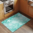 thumbnail image 3 of Marine Life Washable Small Entryway Area Rugs 2'x3', Starfish Shell Coral Gradient Green Ocean Low Pile Throw Rug Non-Slip Sturdy Edge Binding Carpet for Front Door Floor Room Entry, 3 of 9