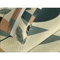 thumbnail image 4 of Ambesonne Monstera Quilted Bedspread Set 3 Pcs, Mid Century Boho Abstract, Queen Size, Pale Reseda Green and Camel, 4 of 5