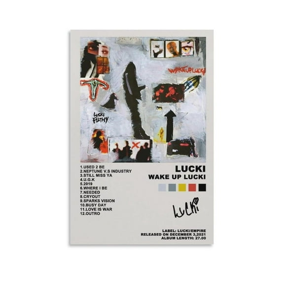 Lucki WAKE UP LUCKI Canvas Poster Bedroom Decoration Landscape Office Valentine's Birthday Gift