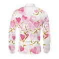 thumbnail image 5 of Atogsazn Mens Valentine's Day Shirts Casual Hearts Printed Long Sleeve Button Up Shirt Work Bussiness Tops Pink M Fashion, 5 of 7