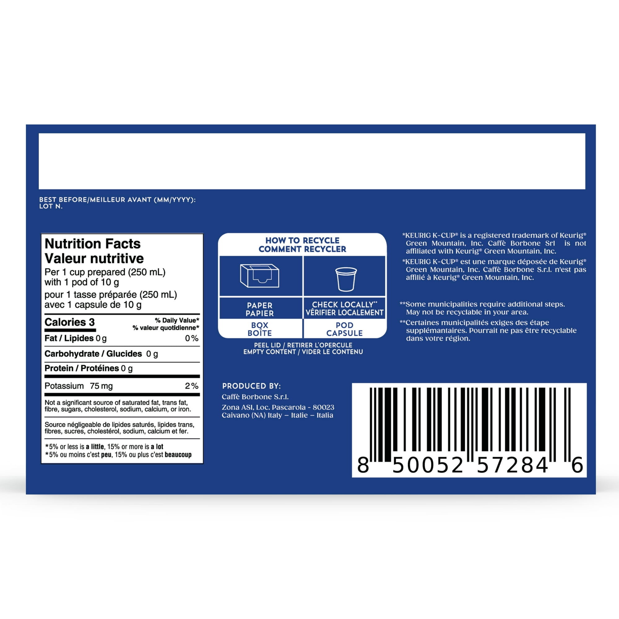 Caffè Borbone House Blend Medium Roast Coffee, Compatible with K-Cup Brewers (72 Count)