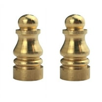 TWDRTDD Finial for Lamp Shades,2 Pack Chess-Designed Finials Decoration,Tapped 1/4-27, Brass