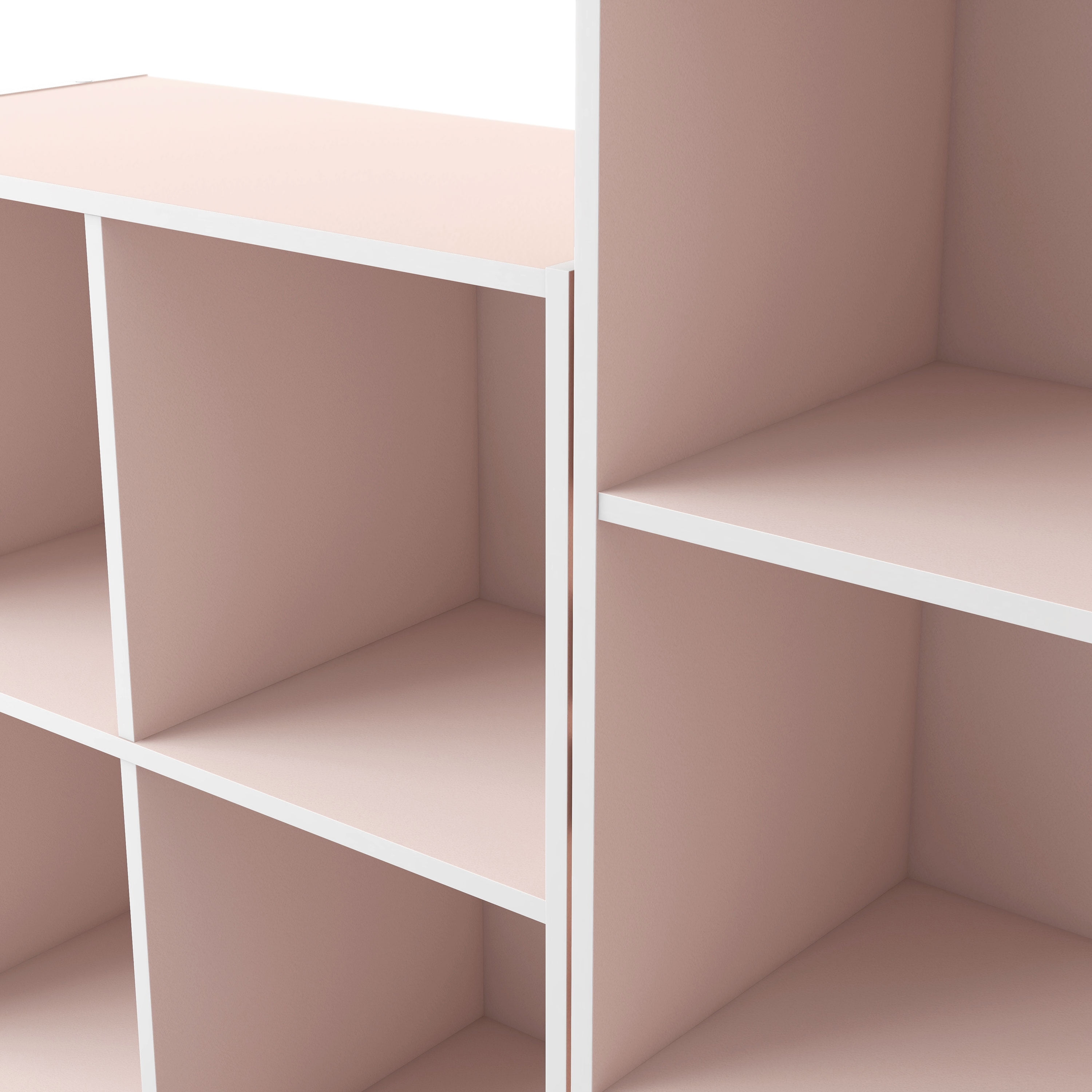 Furniture of America Brooks Stackable 6-Cube Wood Light Pink Kids Bookcase