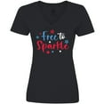 thumbnail image 3 of Inktastic 4th of July Free to Sparkle in Red White and Blue Women's V-Neck T-Shirt, 3 of 5
