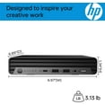 thumbnail image 4 of HP EliteDesk 805 G8 Mini Business Desktop, AMD Ryzen 5 5650G (6 Cores, Up to 4.4GHz), 64GB RAM, 2TB SSD, Dual 4K Support, USB-C, DP Port, Wi-Fi, Bluetooth, Keyboard & Mouse Included, Windows 11 Pro, 4 of 7