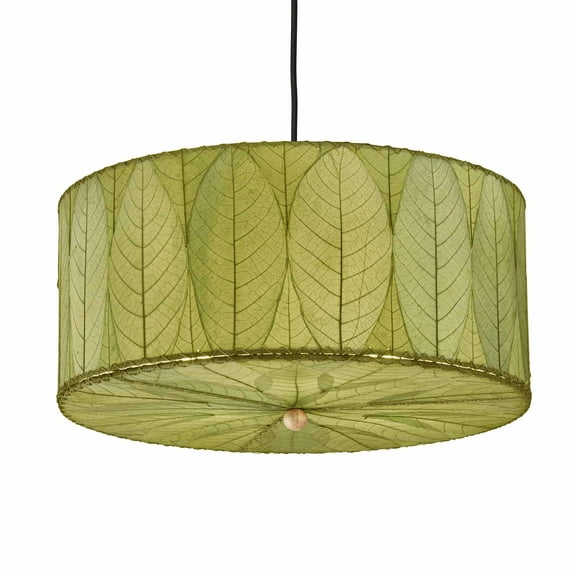Eangee Home Design Drum Pendant 24 Inch, Shade Made Of Cocoa Leaves, 24x24x10 Inches