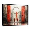 thumbnail image 2 of Designart "The Offering Coral Black Art from Mexico IV" Mexican Floater Framed Wall Art Print, 2 of 7