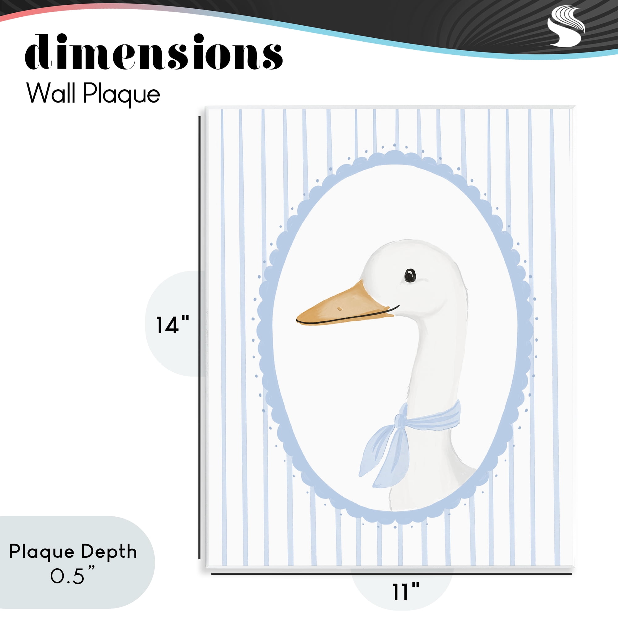 Stupell Industries Dainty Bordered Duck Wall Plaque Art, design by Cherrywood Lane
