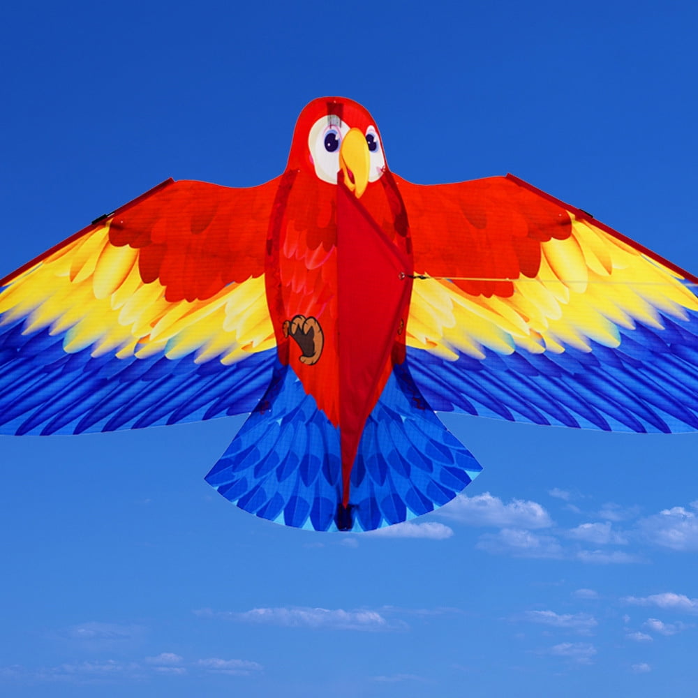 NFTIGB Red 3D Parrot Kite for Kids and Adults Large Colorful Flying Toy for Outdoor Beach Park Games Beautiful Red Animal Kite with String and Handle Easy to Fly Fun Family Activity Summer Gift