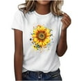 thumbnail image 2 of QETYUW Women's Floral T-Shirts Sunflower Graphic Tees Summer Short Sleeve Crew Neck Shirts Plus Size Casual Tshirt Beach Vacation Tee, 2 of 5