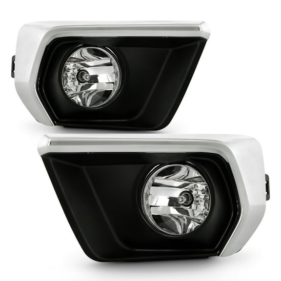 AKKON - For 2021 2022 Chevy Colorado Halogen Type Fog Lights Front Bumper Lamp Kit Assembly w/Switch Wire Chrome Bezel Clear