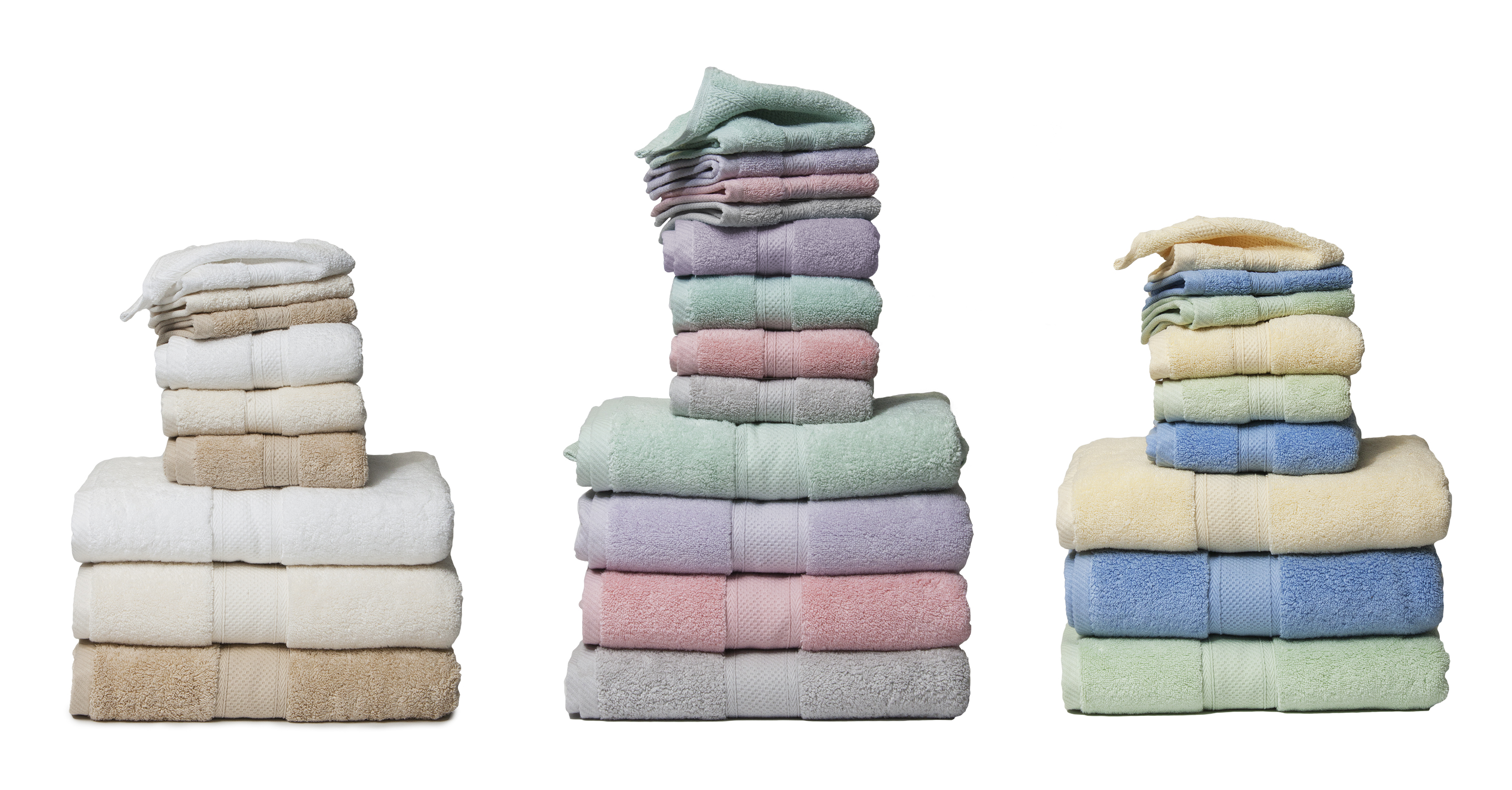 Zero Twist Hotel 6-Piece 100% Cotton Bath Hand Wash Towel Set, White