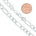 thumbnail image 3 of Men's 7mm .925 Sterling Silver Diamond-Cut Flat Figaro Choker Chain Necklace, 20 inches, 3 of 8
