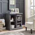 thumbnail image 2 of Pemberly Row Farmhouse 32" Wood TV Stand with Glass Door in Slate Gray, 2 of 4