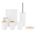 thumbnail image 1 of Juego de 6 Piezas para Baño | Set de Accesorios de Plastico Para Baño | Kit de 6 pzas Modernos para Baño | Accesorios de Bambu, 1 of 4