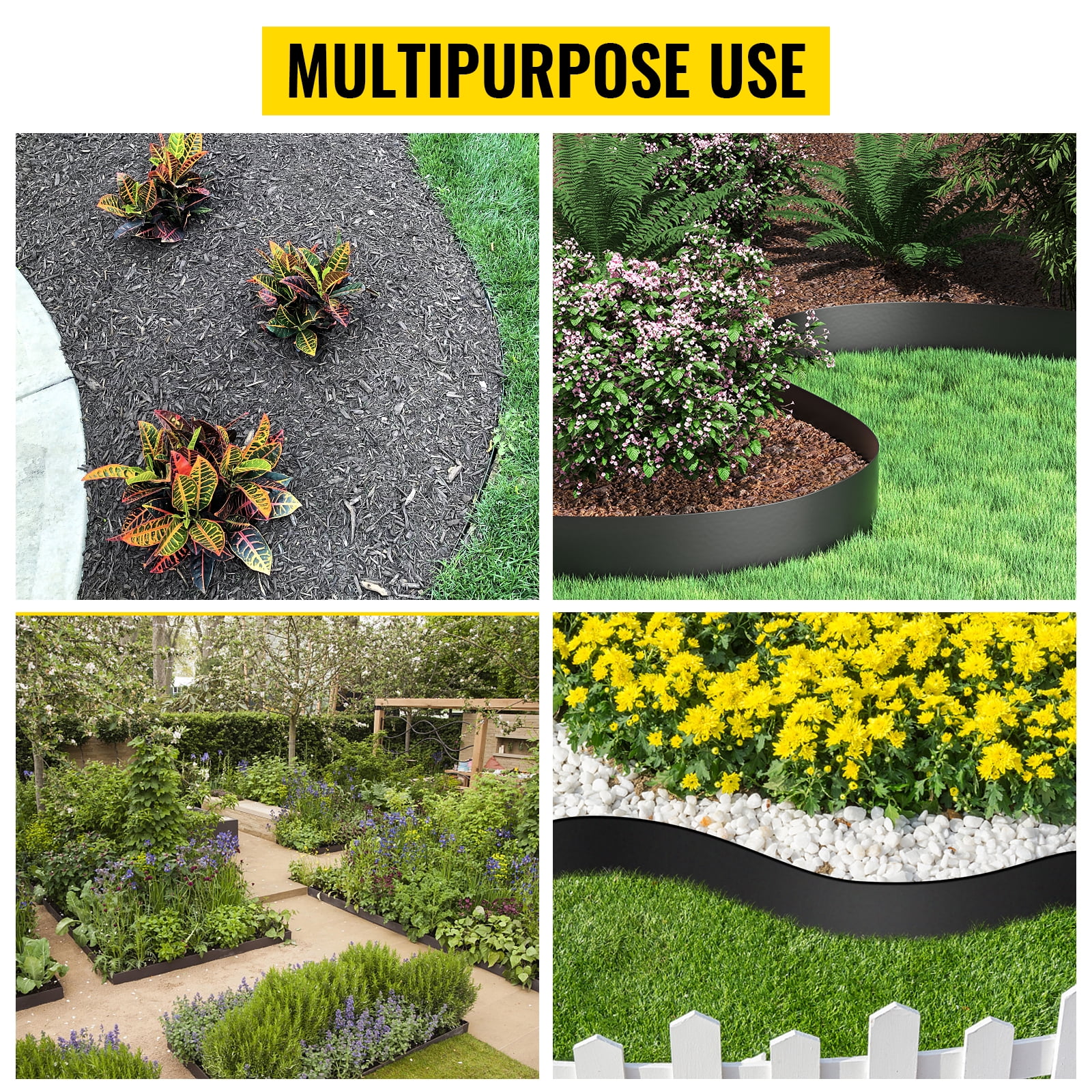 VEVOR Landscape Edging Terrace Board 80 ft Length 10 inch Depth Lawn Garden