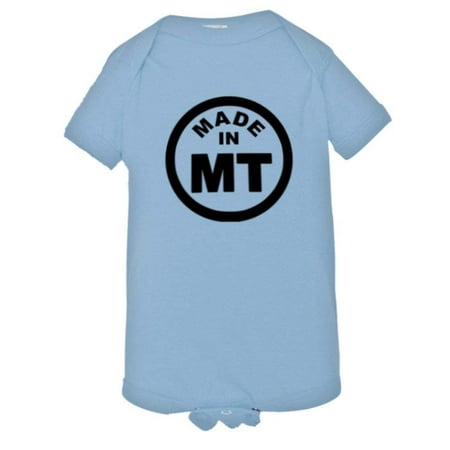 

PleaseMeTees™ Baby From Born Made In Montana MT Logo Label HQ Jumpsuit