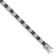 thumbnail image 1 of Beautiful Sterling Silver Rhodium-plated 7in Black/White CZ Tennis Bracelet, 1 of 2