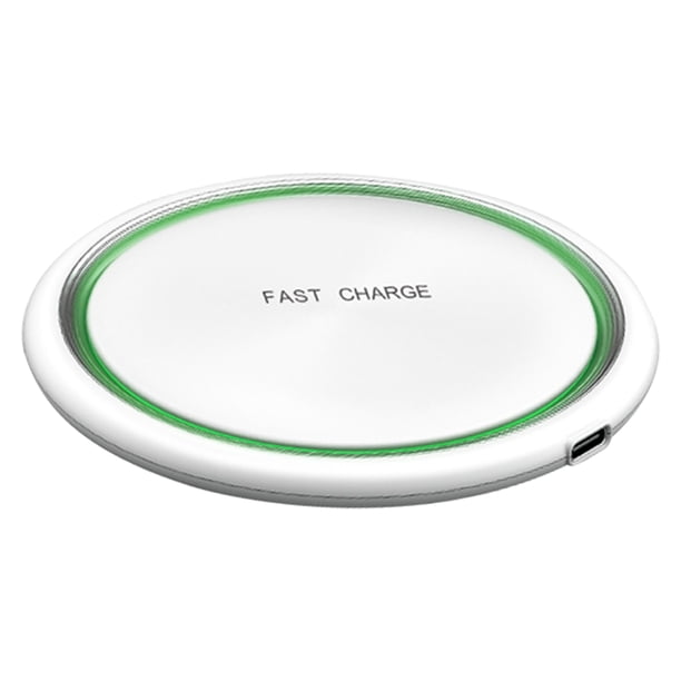 Cargador inalámbrico 15W Base de carga rápida Reemplazo de almohadilla de carga de teléfono delgada redonda para iPhone 12, Blanco Eigraketly EL002055-02