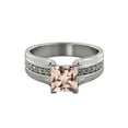 thumbnail image 1 of Natural peach/pink 1.20 CT VS Morganite Ring with Diamonds White Gold 14K Bridge Vintage Princess, 1 of 4