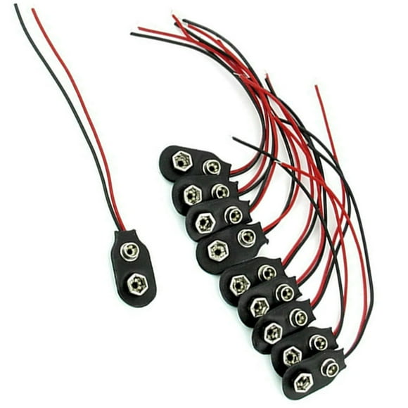 LOVEVER 50 Pcs 9V Battery Connector I Type Battery Connector Battery Connector 9V Battery Clip with Cable