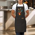 thumbnail image 3 of Modern 2 Pack Bib Apron Set - Adjustable Kitchen Chef Aprons for Men & Women with Colorful Abstract Leaf & Geometric Design 2 Pockets Stylish Cooking Gear, 3 of 5