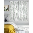 thumbnail image 3 of Green Grey Botanical Sheer Curtains 63 Inch Length 2 Panels Set Window Treatments, Spring Floral Summer Farmhouse Rod Pocket Semi Curtains for Living Room/Bedroom/Kitchen Décor, 104"W x 63"L, 3 of 7