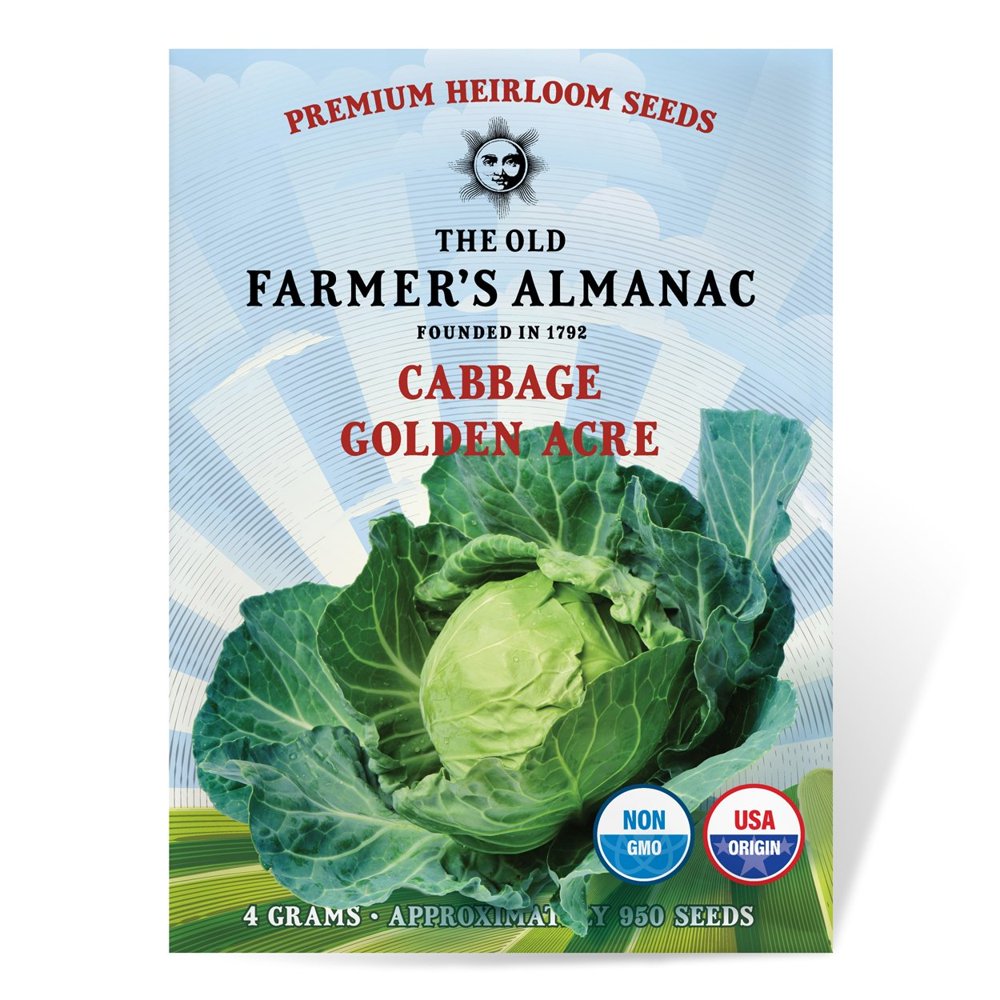 The Old Farmer's Almanac Heirloom Cabbage Seeds (Golden Acre) Approx