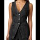 thumbnail image 1 of Conjunto de Dos Piezas de Mezclilla para Mujer, Informal, Sin Mangas, con Cuello en V, Chaleco Vaquero y Pantalones Cortos de Cintura Alta, Conjunto Deportivo Negro M, 1 of 10