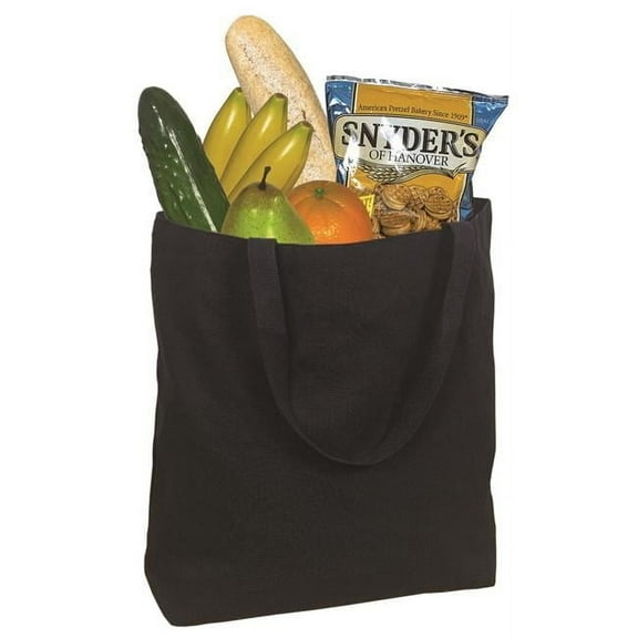 Debco E2000 Cross Stitched Cotton Webbed Handles Tote Bag - Black