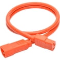 thumbnail image 2 of Tripp Lite 3ft Computer Power Extension Cord (IEC-320-C14 to 320-C13), Orange, 2 of 5